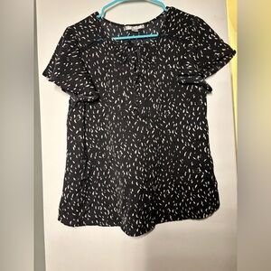 Sheer black and white blouse